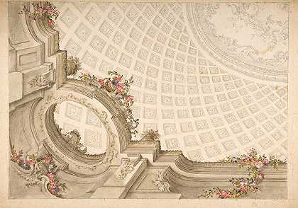 冲天炉装饰设计`Design for a Cupola Decoration by Giovanni Antonio Torricelli