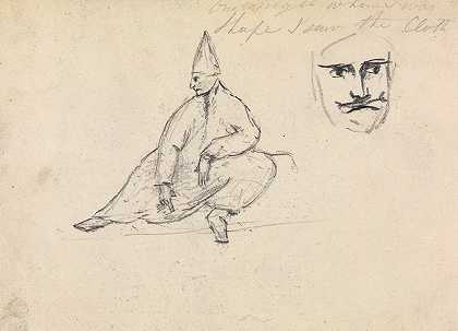 研究一个坐着的男人，戴着尖帽子`Study of a Seated Man, Wearing a Pointed Hat (1803) by Benjamin Robert Haydon