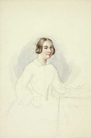 写字台上的年轻女子`Young Woman at Writing Desk by Elizabeth Murray