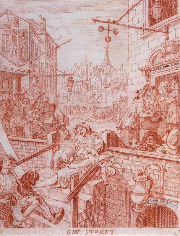 金街`Gin Street (1750) by William Hogarth