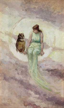 女巫她女儿`The Witchs Daughter (1881) by Frederick Stuart Church
