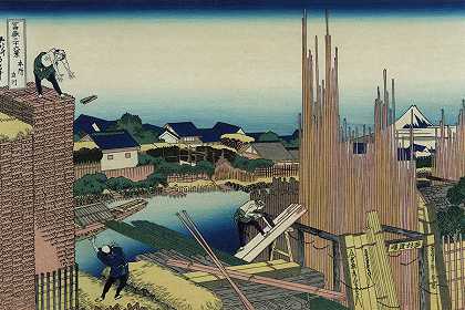 本久町`Honjo tatekawa by Katsushika Hokusai