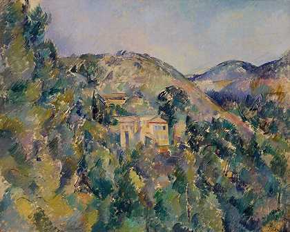 圣约瑟堡风景`View of the Domaine Saint~Joseph (late 1880s) by Paul Cézanne
