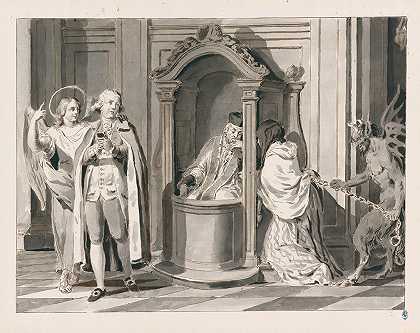 七圣礼的忏悔或忏悔`Confession or Penance from The Seven Sacraments (1769) by Pietro Antonio Novelli