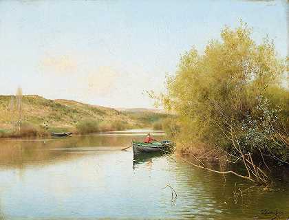 在河上`On the river by Emilio Sánchez-Perrier