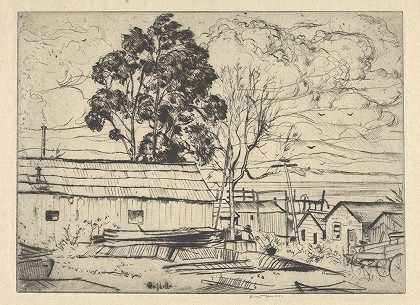 唐人街-蒙特利`Chinatown–Monterey (1915) by Ernest Haskell
