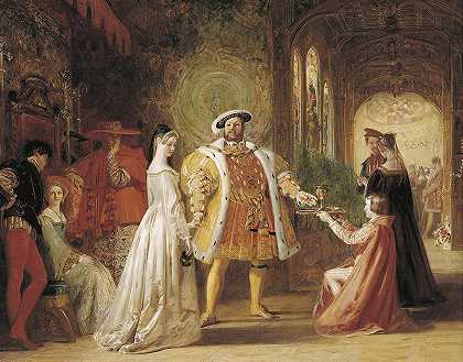 亨利八世这是对安妮·博林的第一次采访`Henry VIIIs first interview with Anne Boleyn (1836) by Daniel Maclise