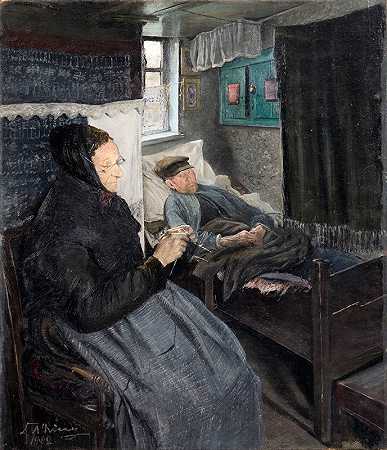 病人`The sick man (1902) by L.A. Ring