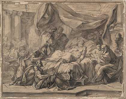 苏格拉底之死`Death of Socrates (1749) by Nicolas Bernard Lépicié