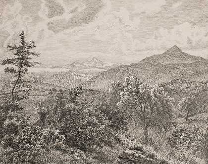 高山景观`Højfjeldslandskab (1846 – 1902) by Vilhelm Kyhn