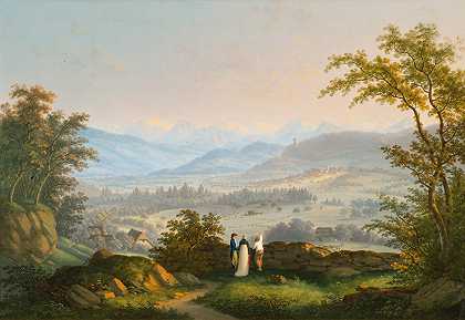 哈布斯堡遗址周围`Umgebung der Ruine Habsburg (1803) by Johann Caspar Rahn