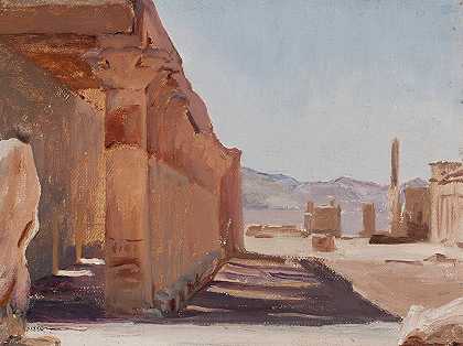 寺庙从埃及之旅`Temple. From the journey to Egypt (1903) by Jan Ciągliński