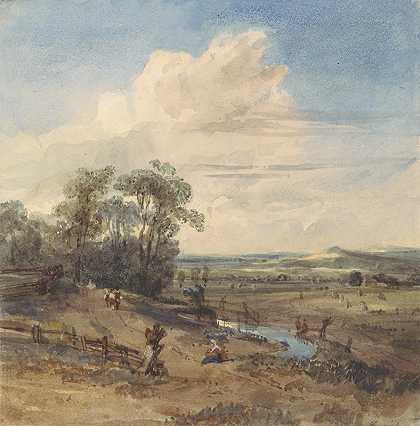 怀南特之后的风景（卢浮宫）。`Landscape after Wynants (in the Louvre). by William Callow