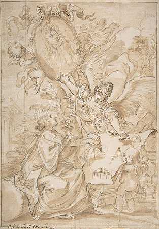对建筑师的寓言式敬意`Allegorical Homage to an Architect (1655–1723) by Alessandro Gherardini