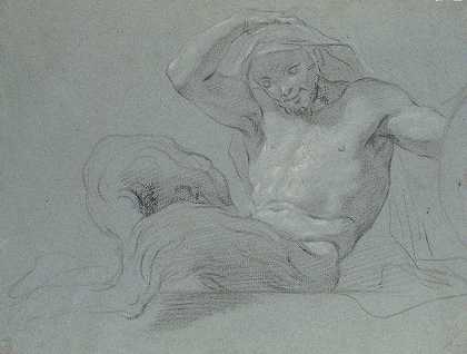 萨特躺在窗台上，面朝左侧`Satyr Reclining on a Ledge, Facing Left (1720–1808) by Jacopo Guarana