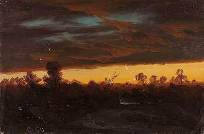 云研究`Cloud Study (1850) by Knud Baade