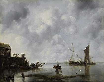 平静中的渔船`Fishing Boats in a Calm (1651) by Jan van de Cappelle