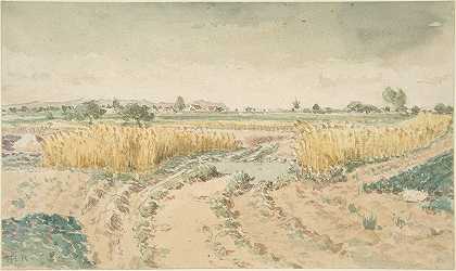 麦田`Wheatfields (1865) by Théodore Rousseau