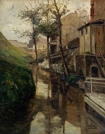 Vulpian街La Bièvre`La Bièvre, rue Vulpian (1900) by Germain Eugène Bonneton