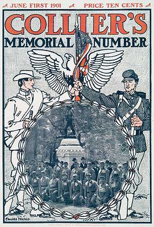 科利尔s、 注册号`Colliers, Memorial Number (1901) by Edward Penfield