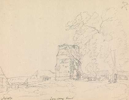多塞特环形修道院`Cerne Abbey, Dorset (1791) by James Moore