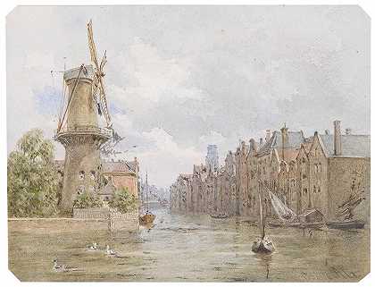 鹿特丹运河`Kanal in Rotterdam by Franz Alt