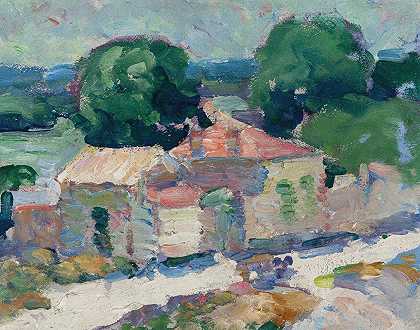 法式小屋`French Cottage (circa 1910~12) by William Zorach