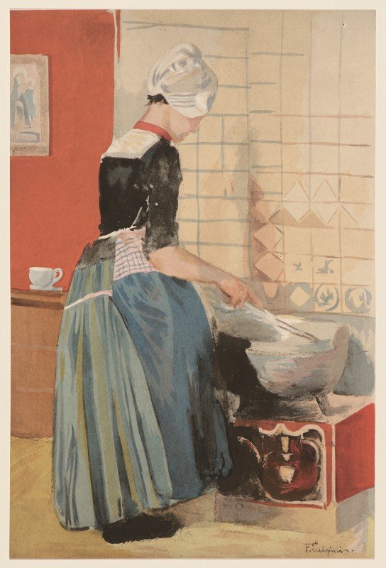 仆人`The Servant (La Servante) (ca. 1899) by Ferdinand Luigini