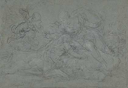 维纳斯哀悼死去的阿多尼斯（或戴安娜和恩迪米恩）`Venus Lamenting the Dead Adonis (or Diana and Endymion) (1740–97) by Januarius Zick