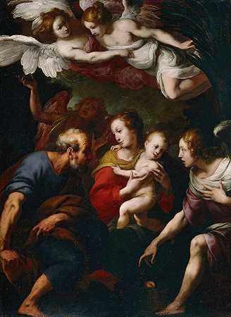 天使这是给约瑟夫的口信`The Angels Message to Joseph (ca. 1618–22) by Daniele Crespi