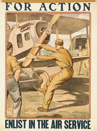 参加空军服役`For action enlist in the Air Service (1918) by Otho Cushing