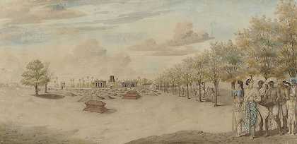 印度举行葬礼的公墓`Begraafplaats met begrafenisstoet in India (1773 ~ 1775) by Carel Frederik Reimer