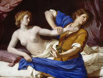 约瑟夫和波提乏妻子`Joseph and Potiphars Wife (1649) by Guercino