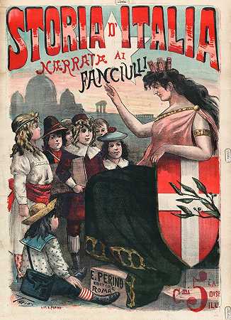 历史意大利向孩子们讲述`Storia dItalia narrata al fanciulli (1890) by Ottavio Rodella Tavio