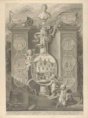 《面包师寓言》贸易`Allegory of the Bakers Trade (1807) by Johannes Petrus van Horstok