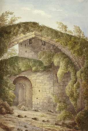 康威城堡屋内`Interior of Conway Castle (1845) by Elizabeth Murray