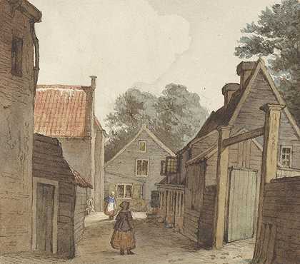 马内格附近的街道`Straat bij de Manege (1820 ~ 1872) by Hendrik Abraham Klinkhamer