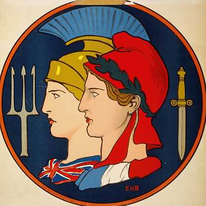 法国和英国的象征`Emblem of France and Great Britain (1917) by Edwin Howland Blashfield
