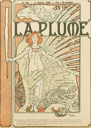 鹅毛笔`La Plume by Alphonse Mucha