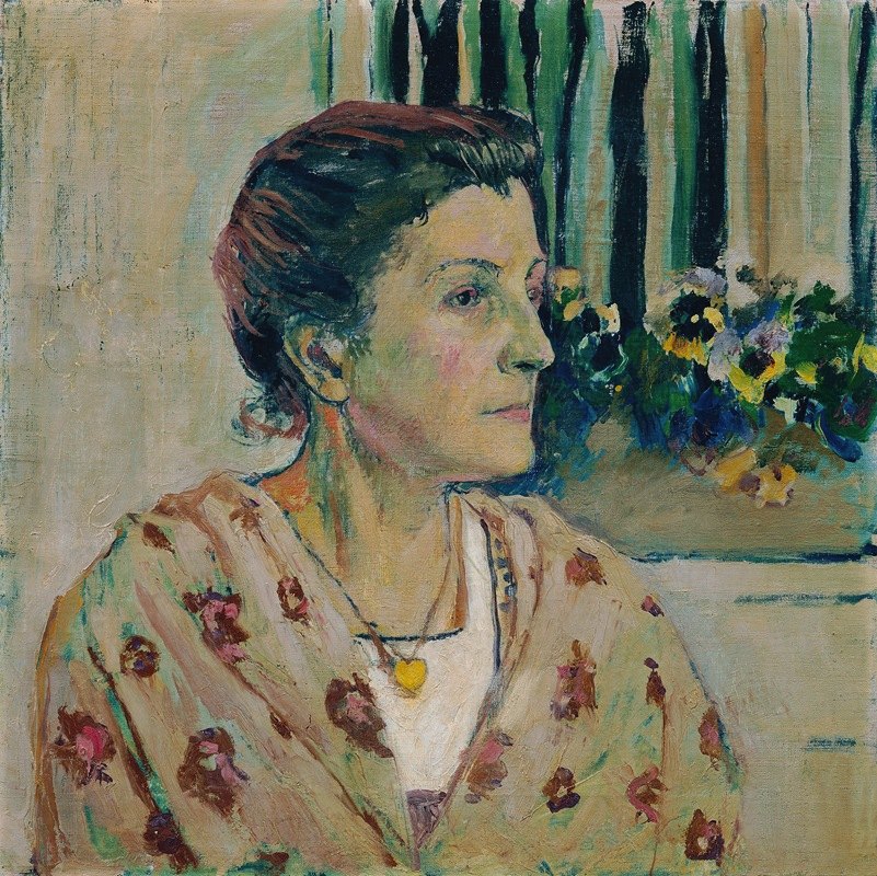 夏洛特·莫斯，这位艺术家的妹妹`Charlotte Moser, Schwester des Künstlers (1910) by Koloman Moser