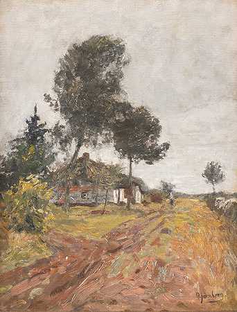 小屋`Cottage by the wayside by the wayside by Olof August Andreas Jernberg