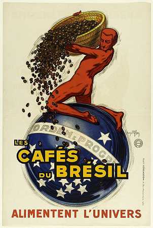 布列西餐厅宇宙`Les Cafes Du Bresil Alimentent Lunivers (1930) by Jean d;Ylen