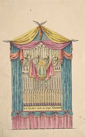 为奇幻的风琴设计`Design for a Fanciful Organ (late 18th–early 19th century) by Joseph Ignaz Gurk