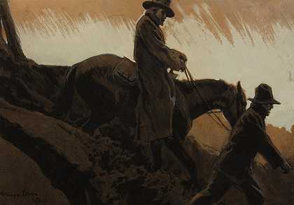 回家去，桑德希尔营地`Homeward Bound, Sandhill Camp (1892) by Maynard Dixon