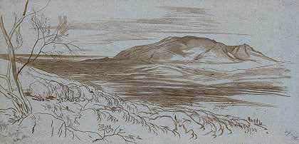 科孚郡斯特朗奥利附近的法拉`Falla Near Strongoli, Corfu (1862) by Edward Lear