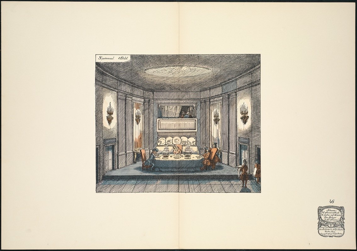 餐厅。二,。形象`Speisesaal. II. Bild (1912) by Ernst Stern