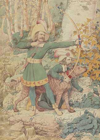 罗宾汉素描`Sketch of Robin Hood (1852) by Richard Dadd