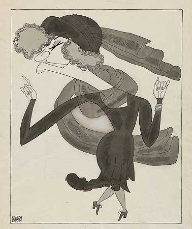 米妮·马德恩鱼`Minnie Maddern Fiske (1929) by Ralph Barton