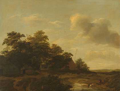 农场景观`Landscape with a Farm (1648) by 维米尔 van Haarlem
