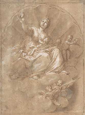 寓言式的慈善人物`Allegorical Figure of Charity (1688–89) by Marcantonio Franceschini